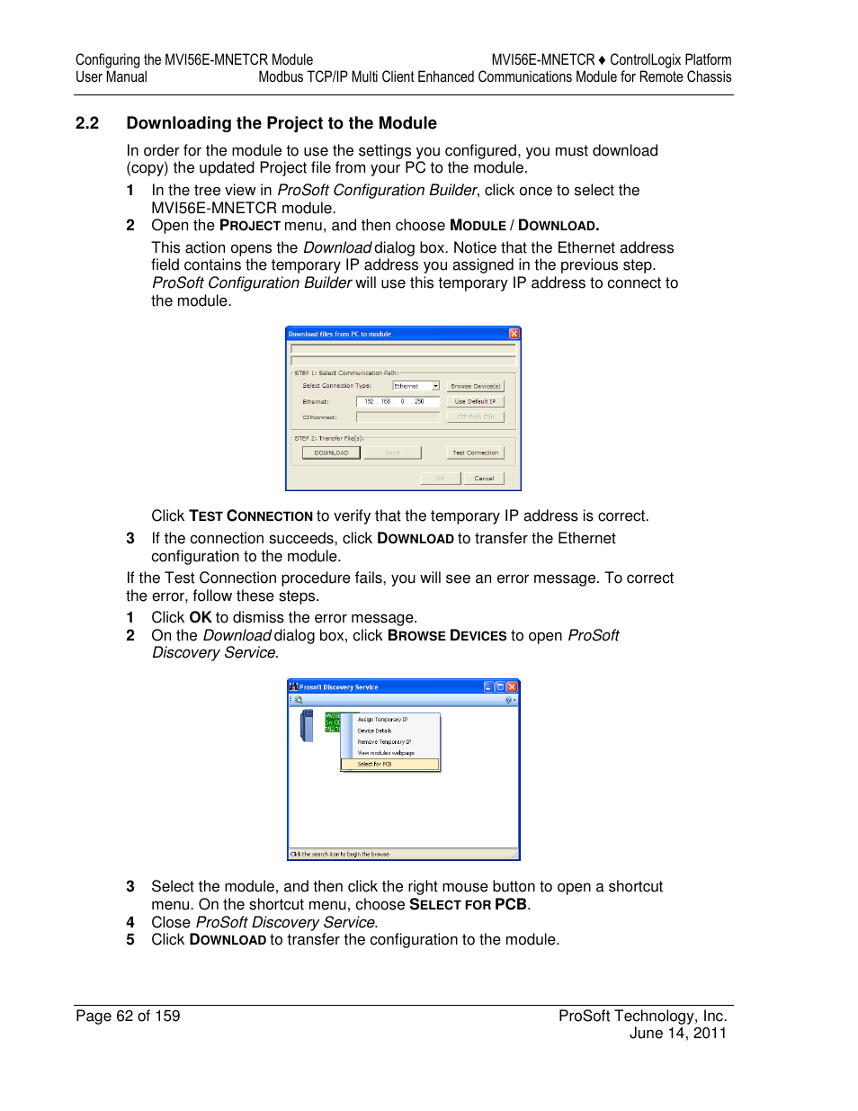 ProSoft Technology MVI56E-MNETCR User Manual | Page 62 / 159