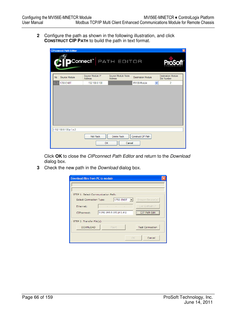 ProSoft Technology MVI56E-MNETCR User Manual | Page 66 / 159