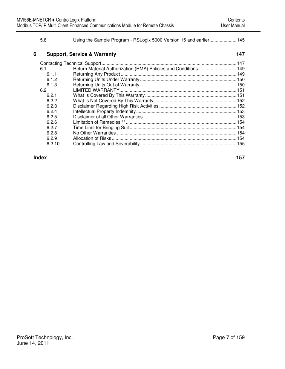 ProSoft Technology MVI56E-MNETCR User Manual | Page 7 / 159