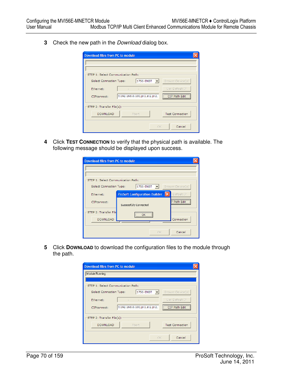 ProSoft Technology MVI56E-MNETCR User Manual | Page 70 / 159