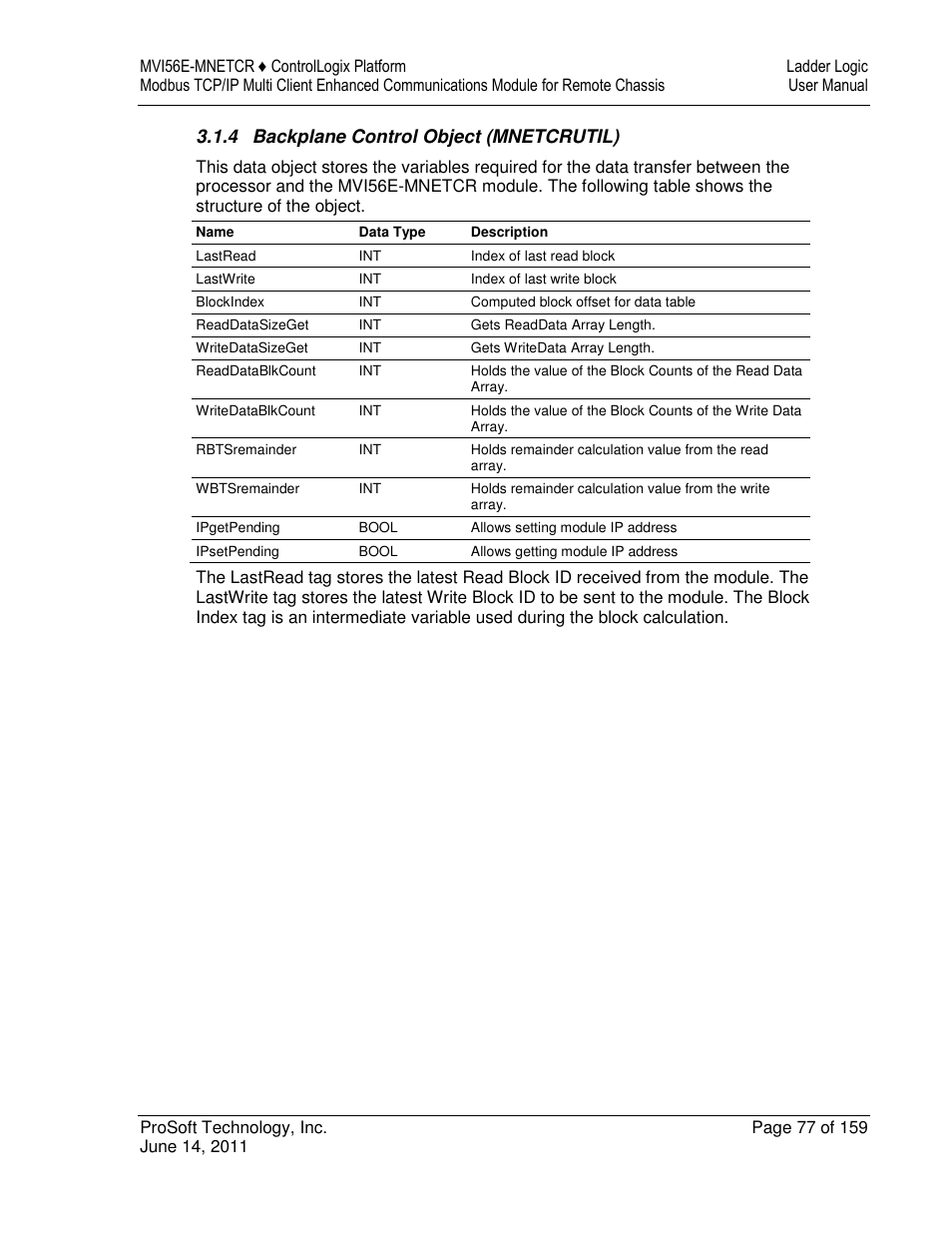 ProSoft Technology MVI56E-MNETCR User Manual | Page 77 / 159