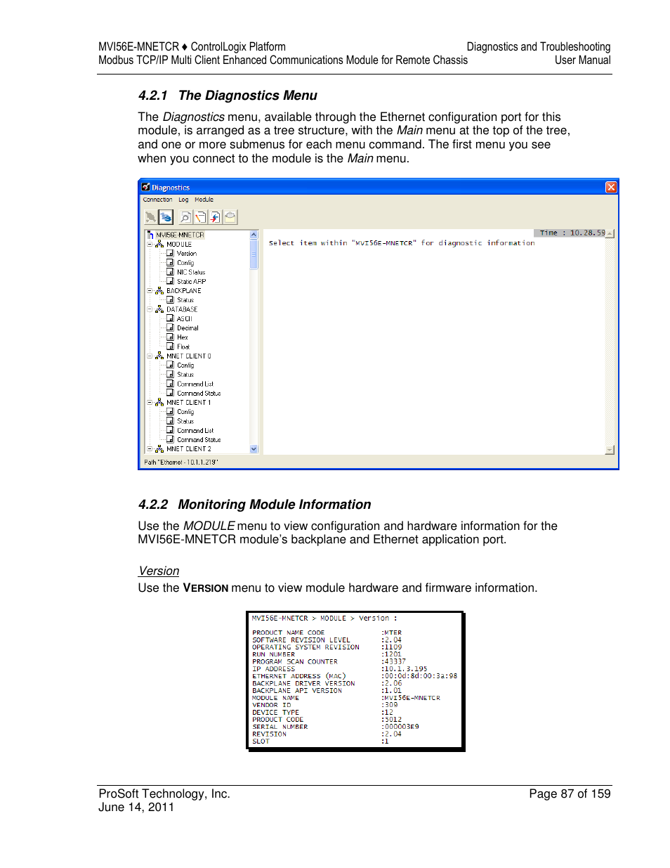 ProSoft Technology MVI56E-MNETCR User Manual | Page 87 / 159