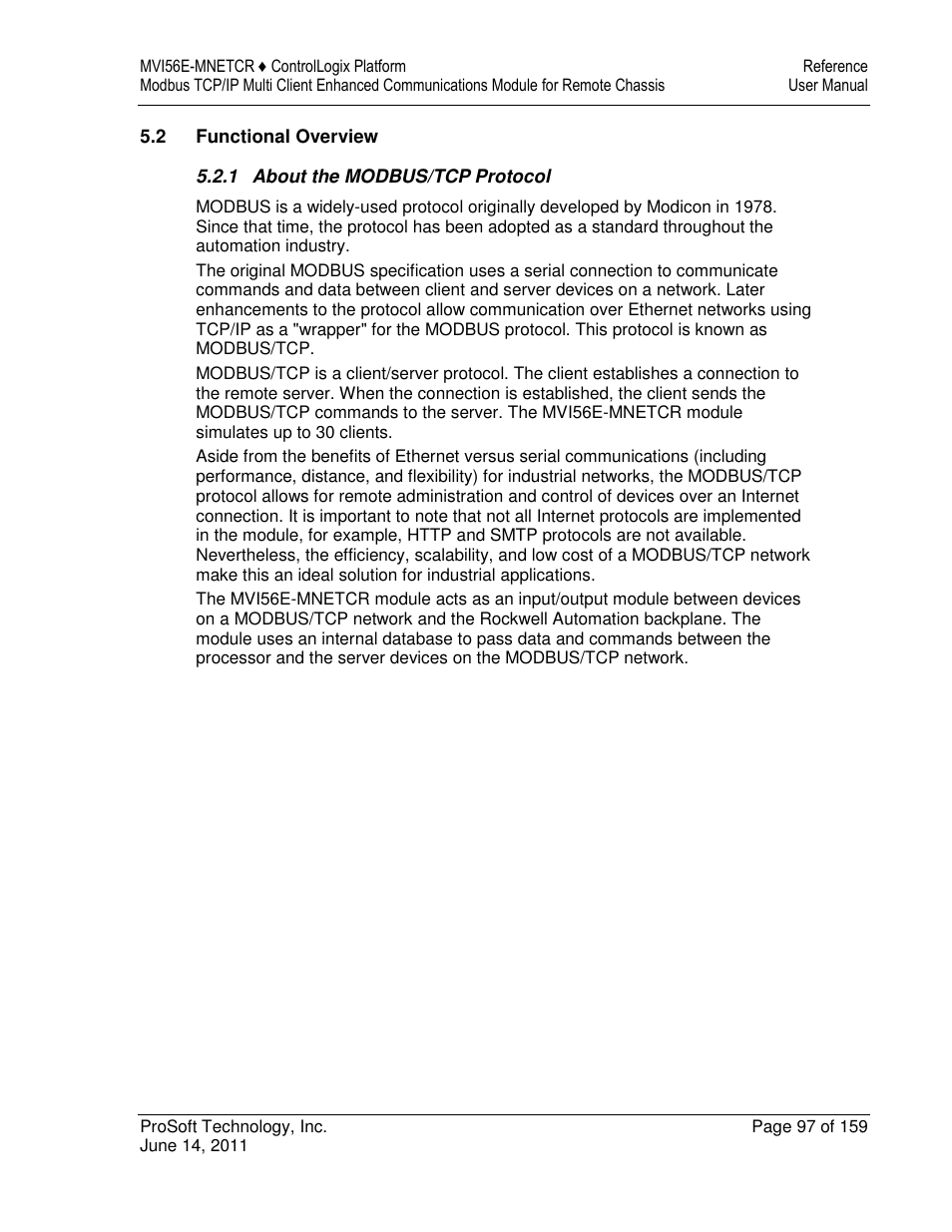 ProSoft Technology MVI56E-MNETCR User Manual | Page 97 / 159