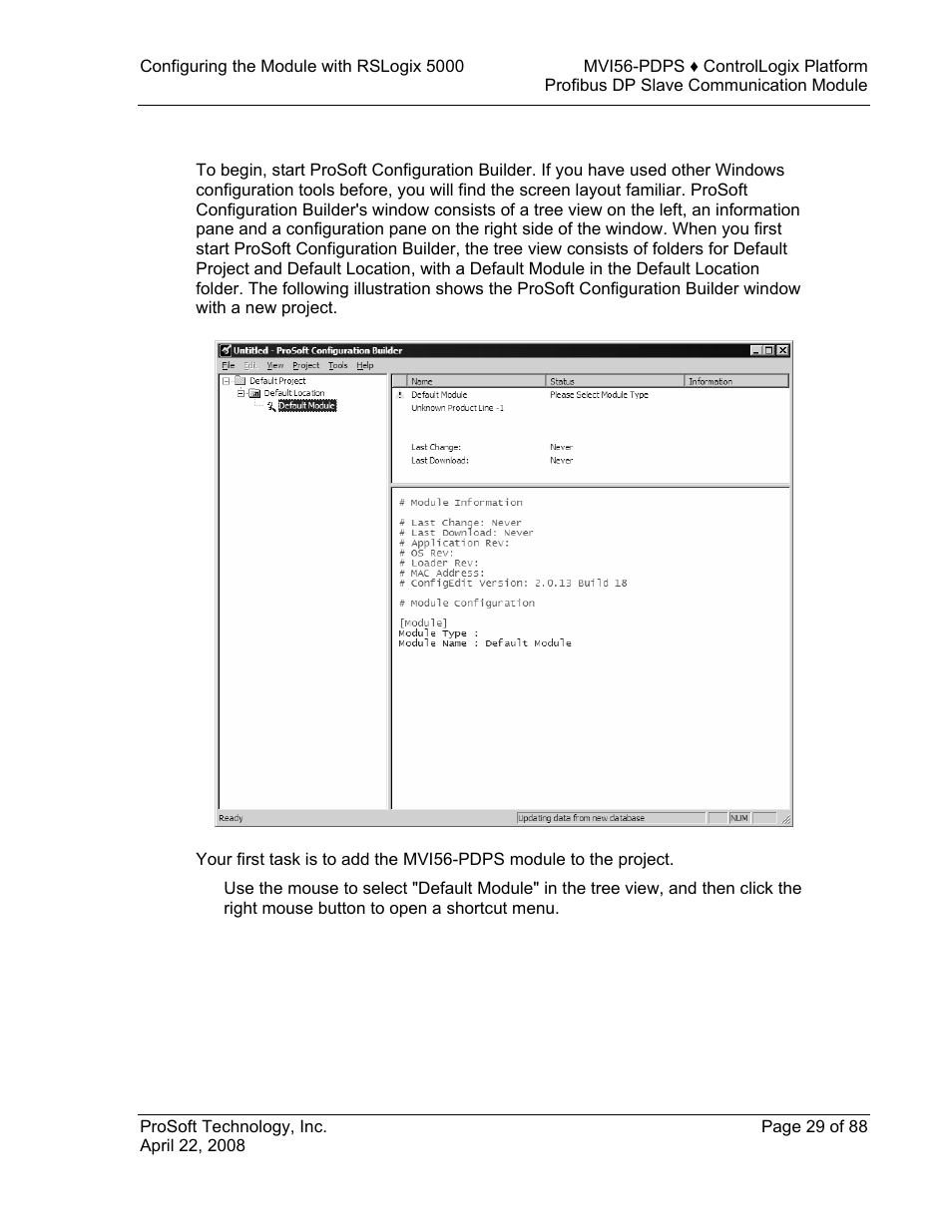 Set up the project | ProSoft Technology MVI56-PDPS User Manual | Page 29 / 88