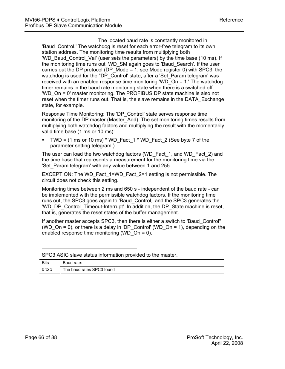 ProSoft Technology MVI56-PDPS User Manual | Page 66 / 88