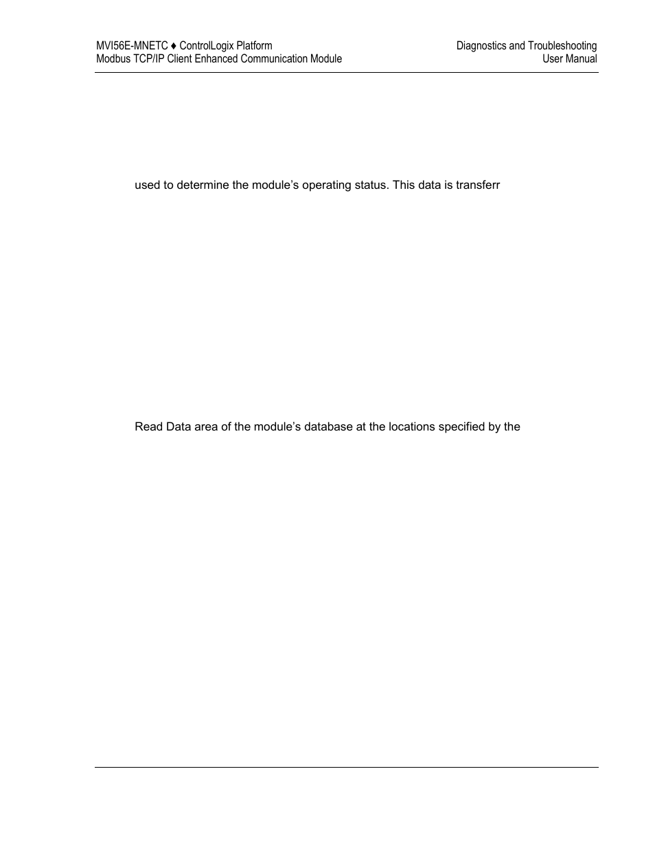Reading status data from the module | ProSoft Technology MVI56E-MNETC User Manual | Page 101 / 183