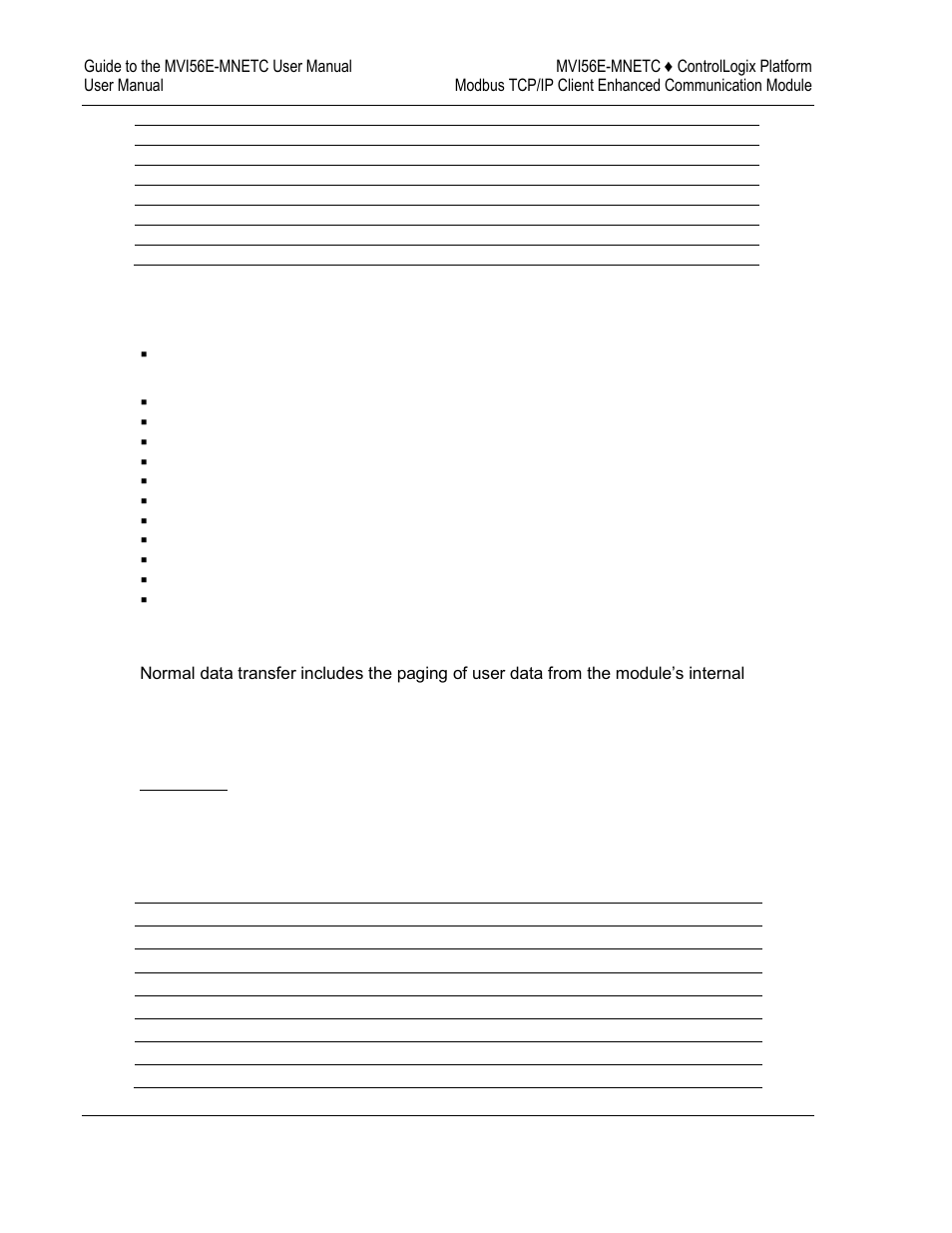 Normal data transfer blocks, E 114) | ProSoft Technology MVI56E-MNETC User Manual | Page 114 / 183