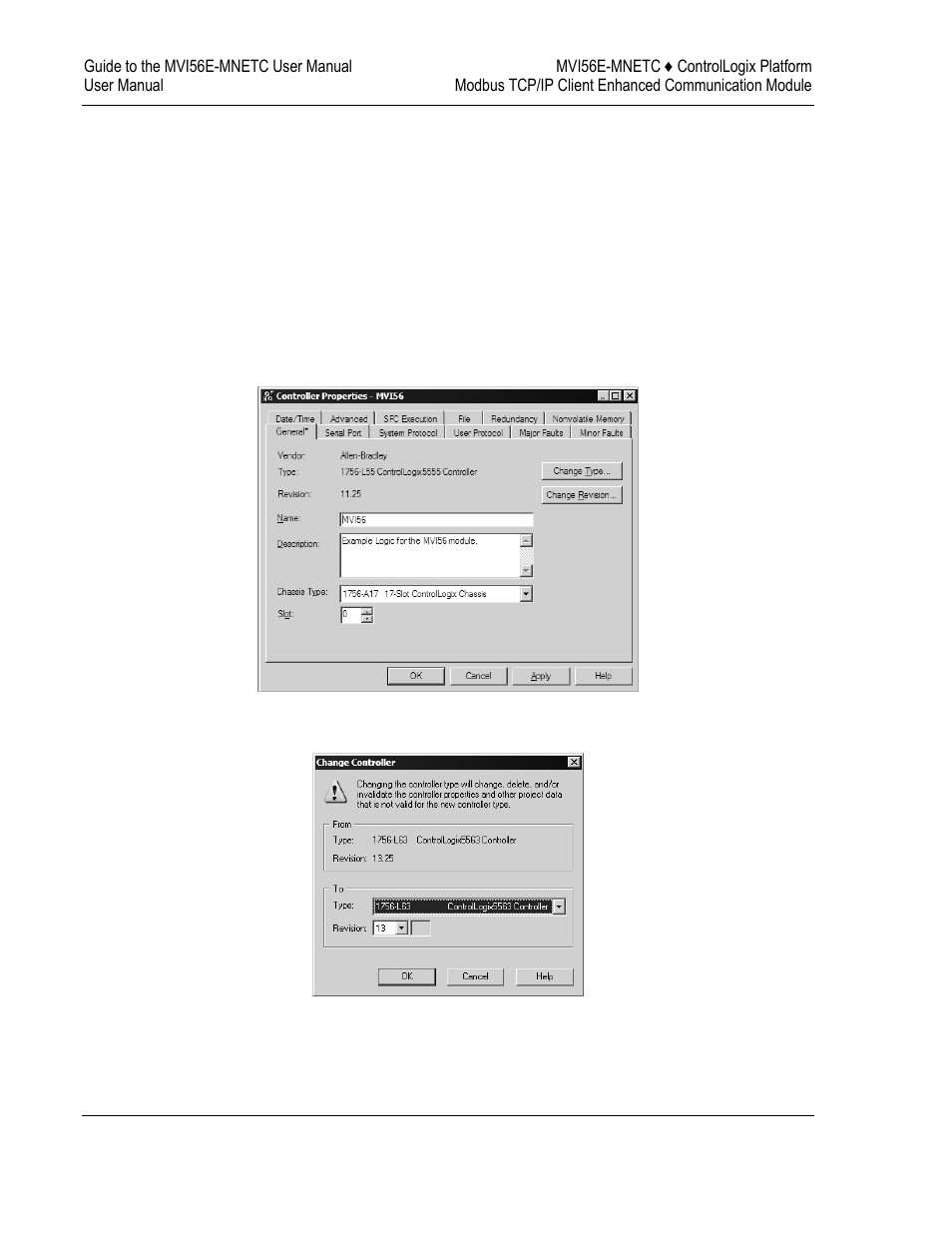 Choosing the controller type | ProSoft Technology MVI56E-MNETC User Manual | Page 174 / 183