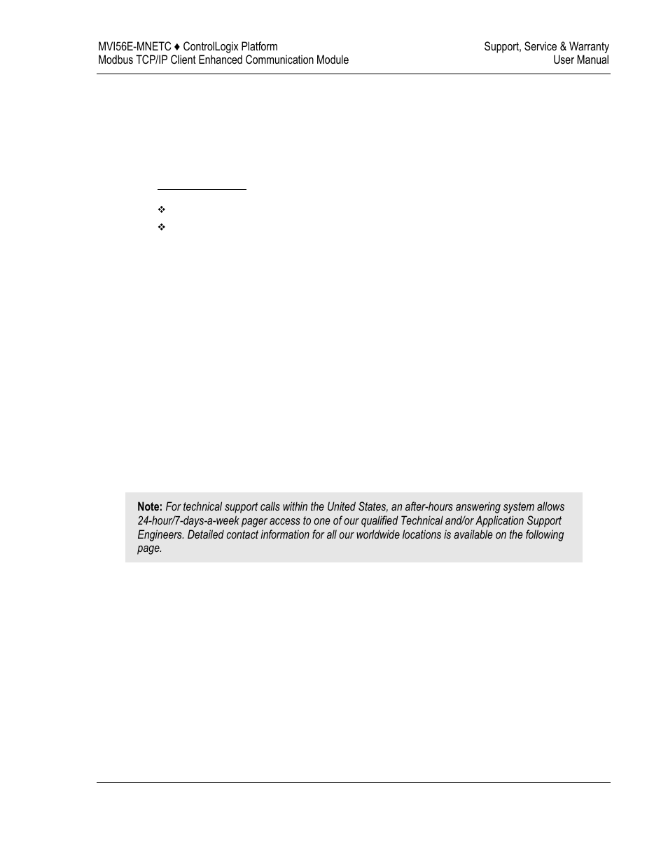 Support, service & warranty, Contacting technical support, 6support, service & warranty | ProSoft Technology MVI56E-MNETC User Manual | Page 179 / 183