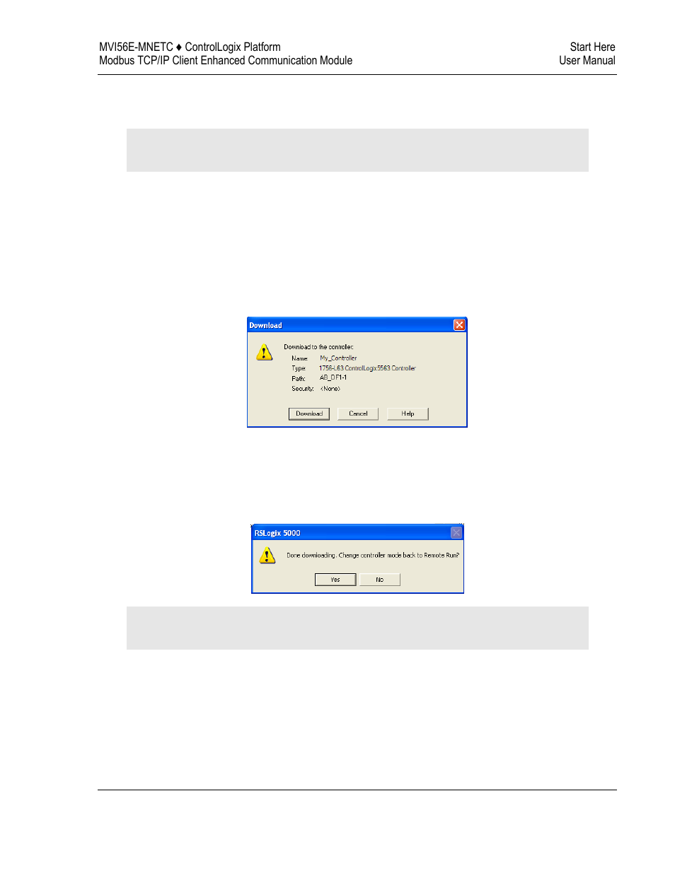 Downloading the sample program to the processor | ProSoft Technology MVI56E-MNETC User Manual | Page 35 / 183