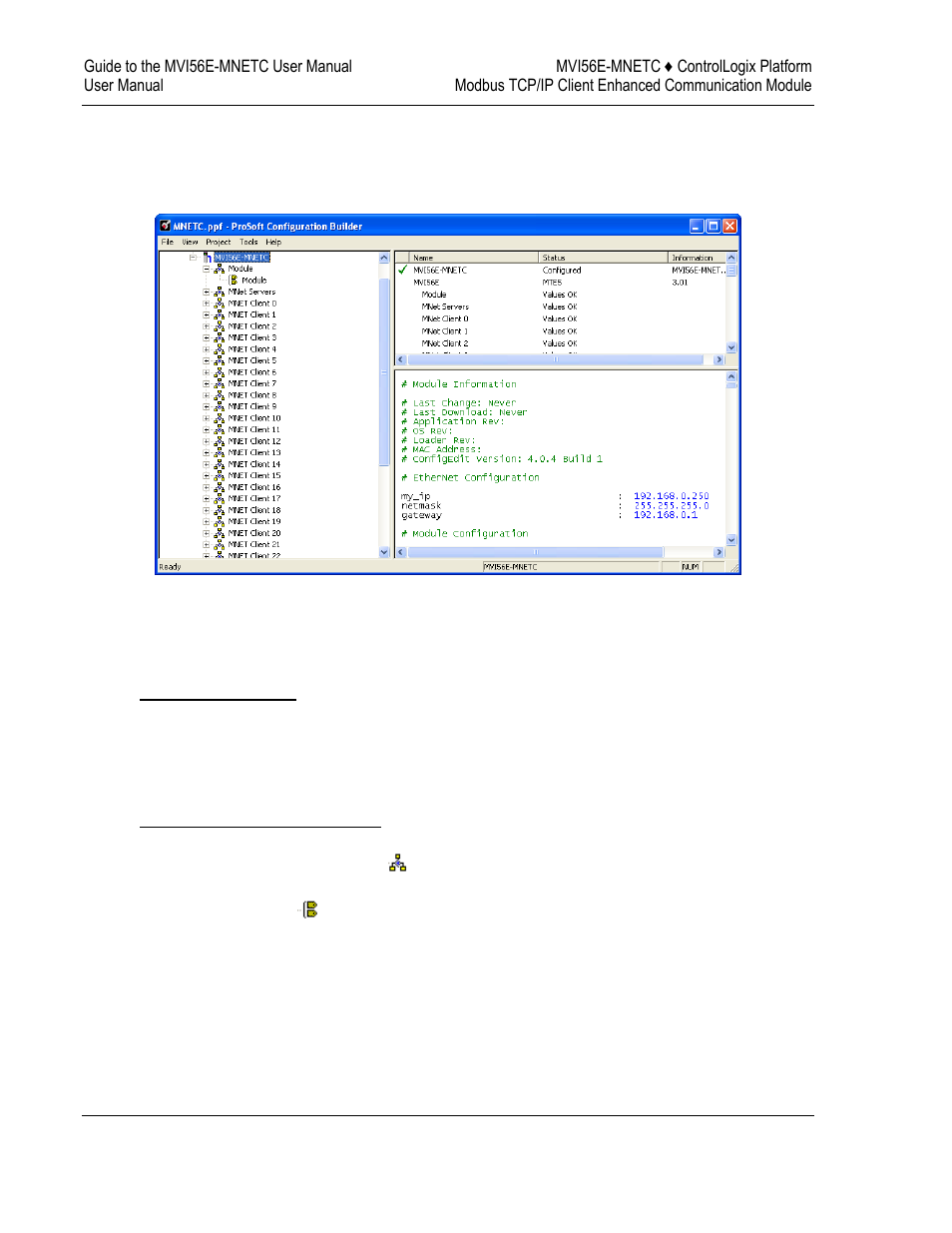 Setting module parameters | ProSoft Technology MVI56E-MNETC User Manual | Page 42 / 183