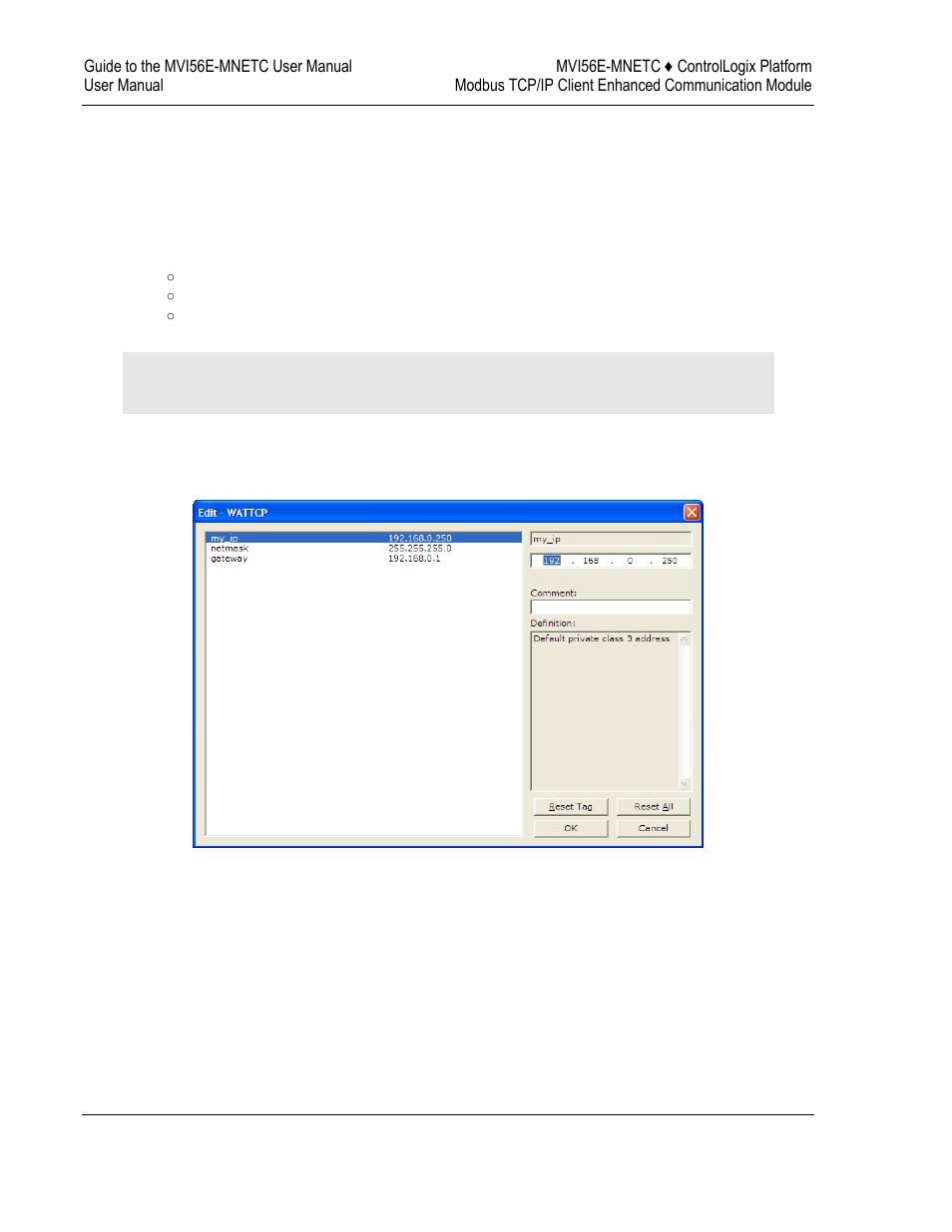 Ethernet configuration | ProSoft Technology MVI56E-MNETC User Manual | Page 60 / 183