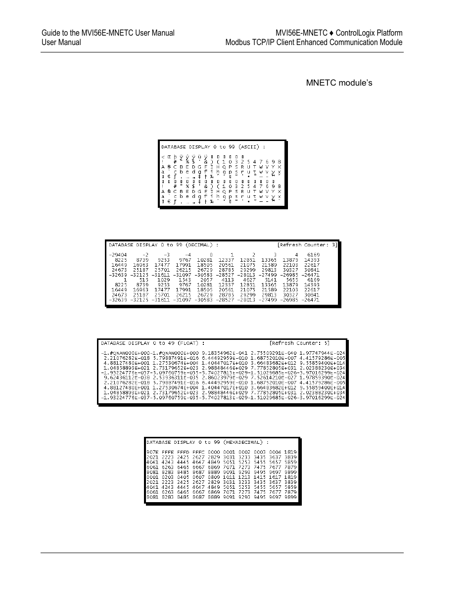 Monitoring database information | ProSoft Technology MVI56E-MNETC User Manual | Page 98 / 183