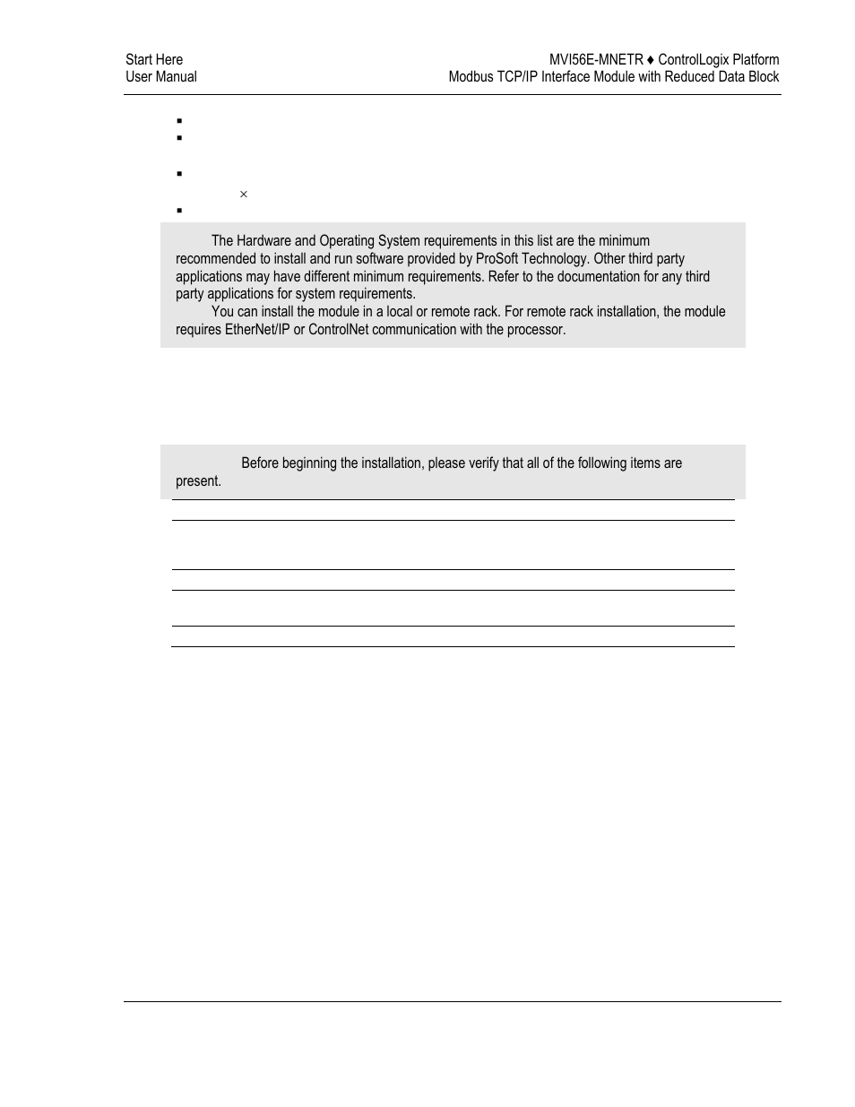 Package contents | ProSoft Technology MVI56E-MNETR User Manual | Page 11 / 153