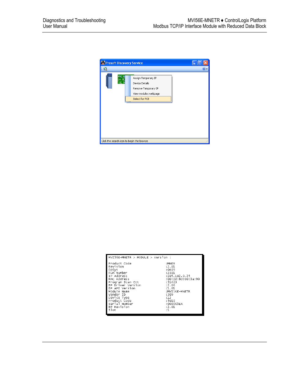 Monitoring module information, Version | ProSoft Technology MVI56E-MNETR User Manual | Page 89 / 153
