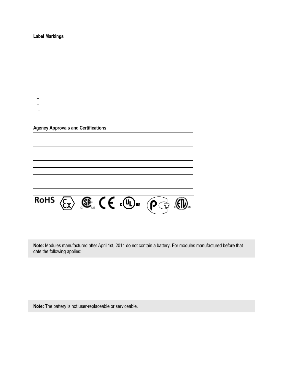 Battery life advisory | ProSoft Technology MVI56E-GSC/ GSCXT User Manual | Page 3 / 140