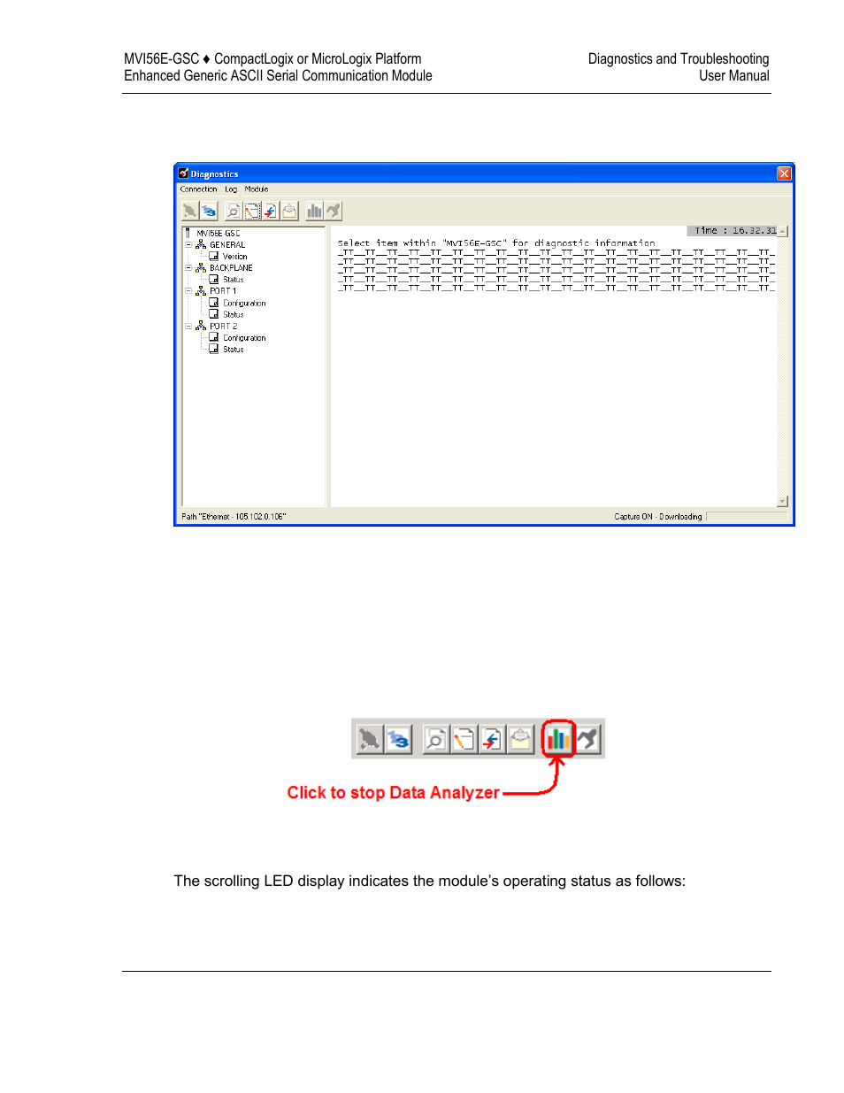 Scrolling led status indicators | ProSoft Technology MVI56E-GSC/ GSCXT User Manual | Page 71 / 140