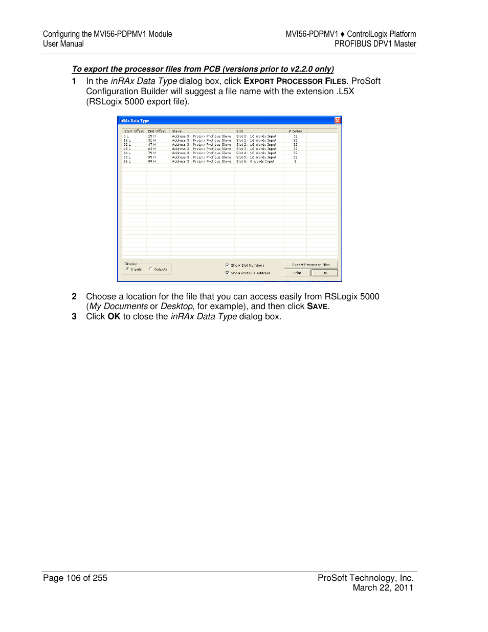 ProSoft Technology MVI56-PDPMV1 User Manual | Page 106 / 255