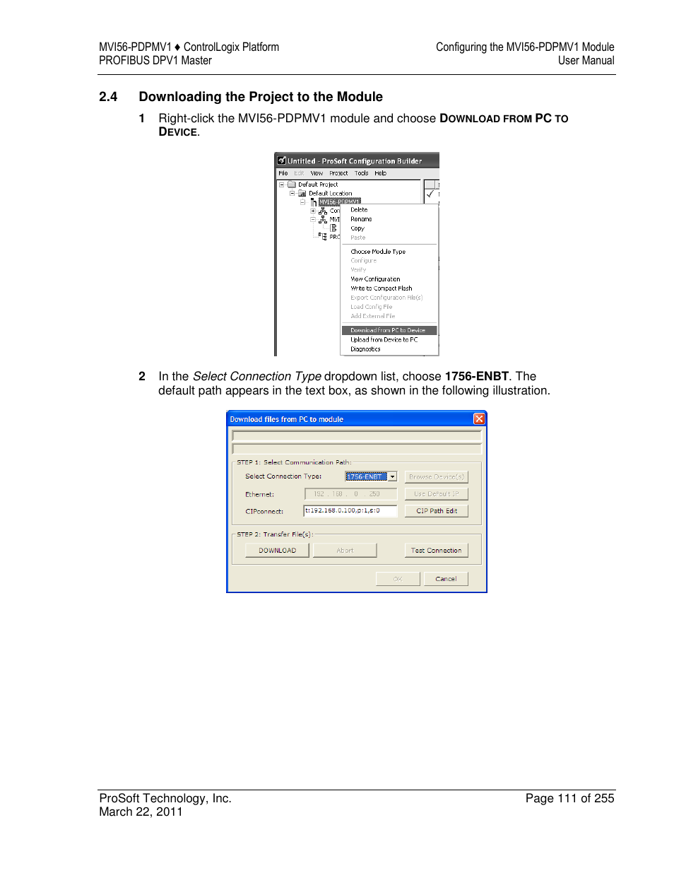 ProSoft Technology MVI56-PDPMV1 User Manual | Page 111 / 255