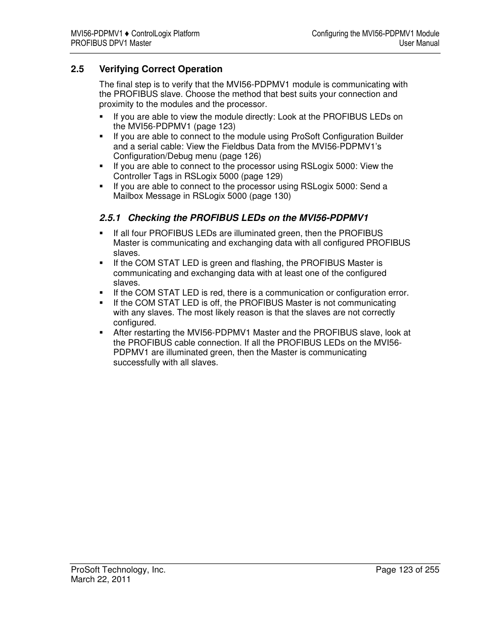 ProSoft Technology MVI56-PDPMV1 User Manual | Page 123 / 255