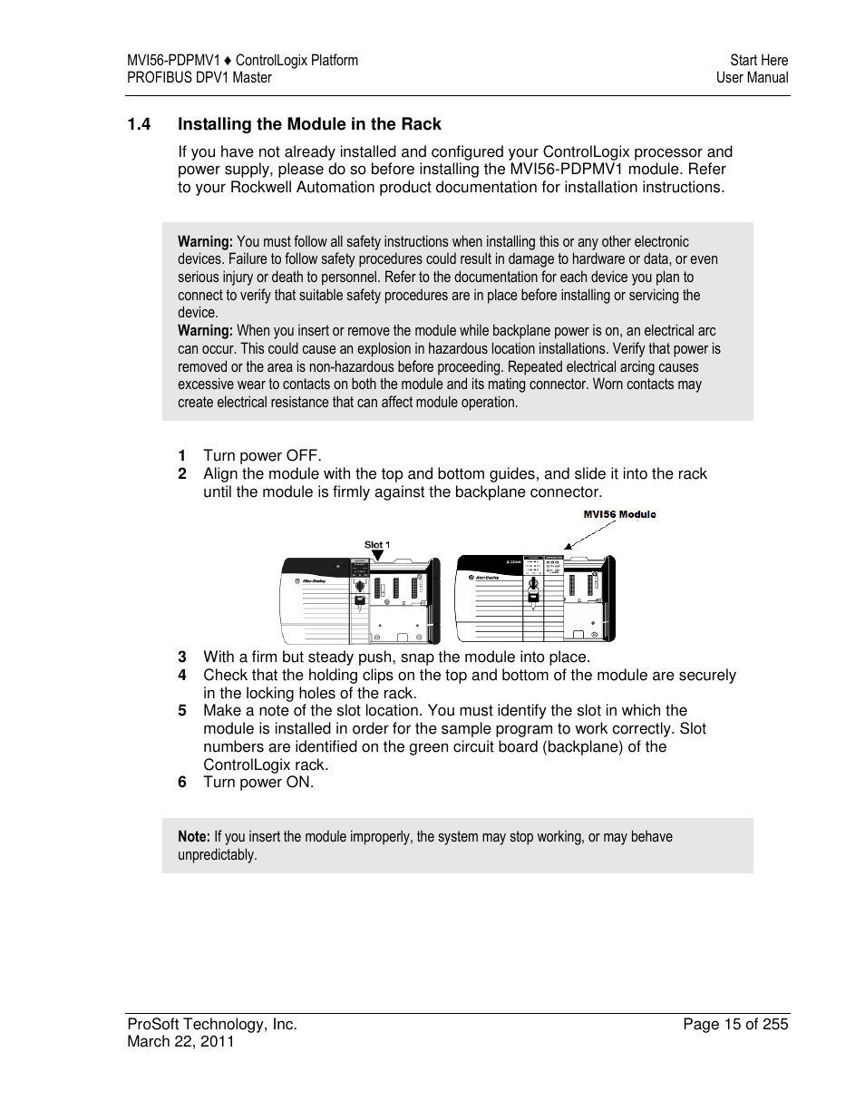 ProSoft Technology MVI56-PDPMV1 User Manual | Page 15 / 255