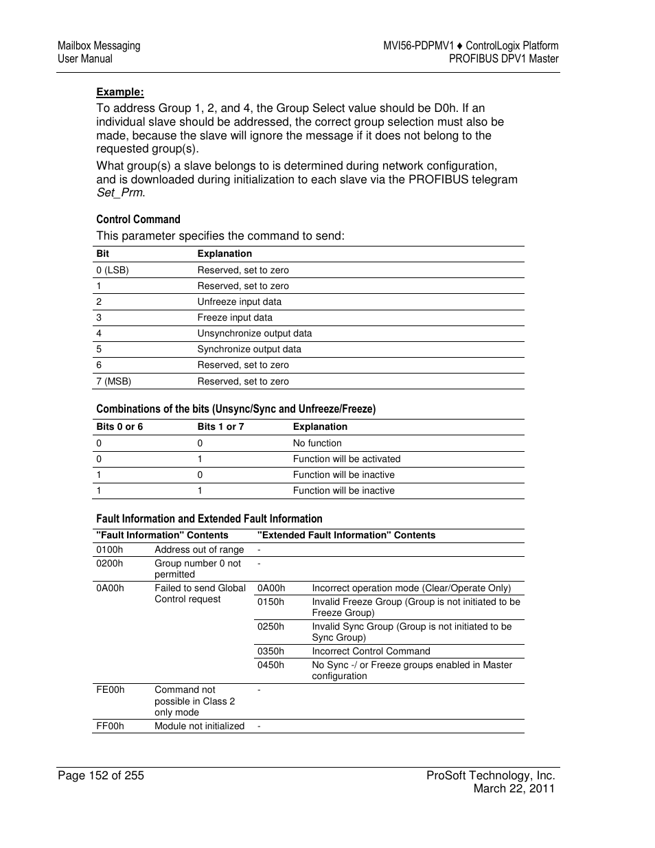 ProSoft Technology MVI56-PDPMV1 User Manual | Page 152 / 255