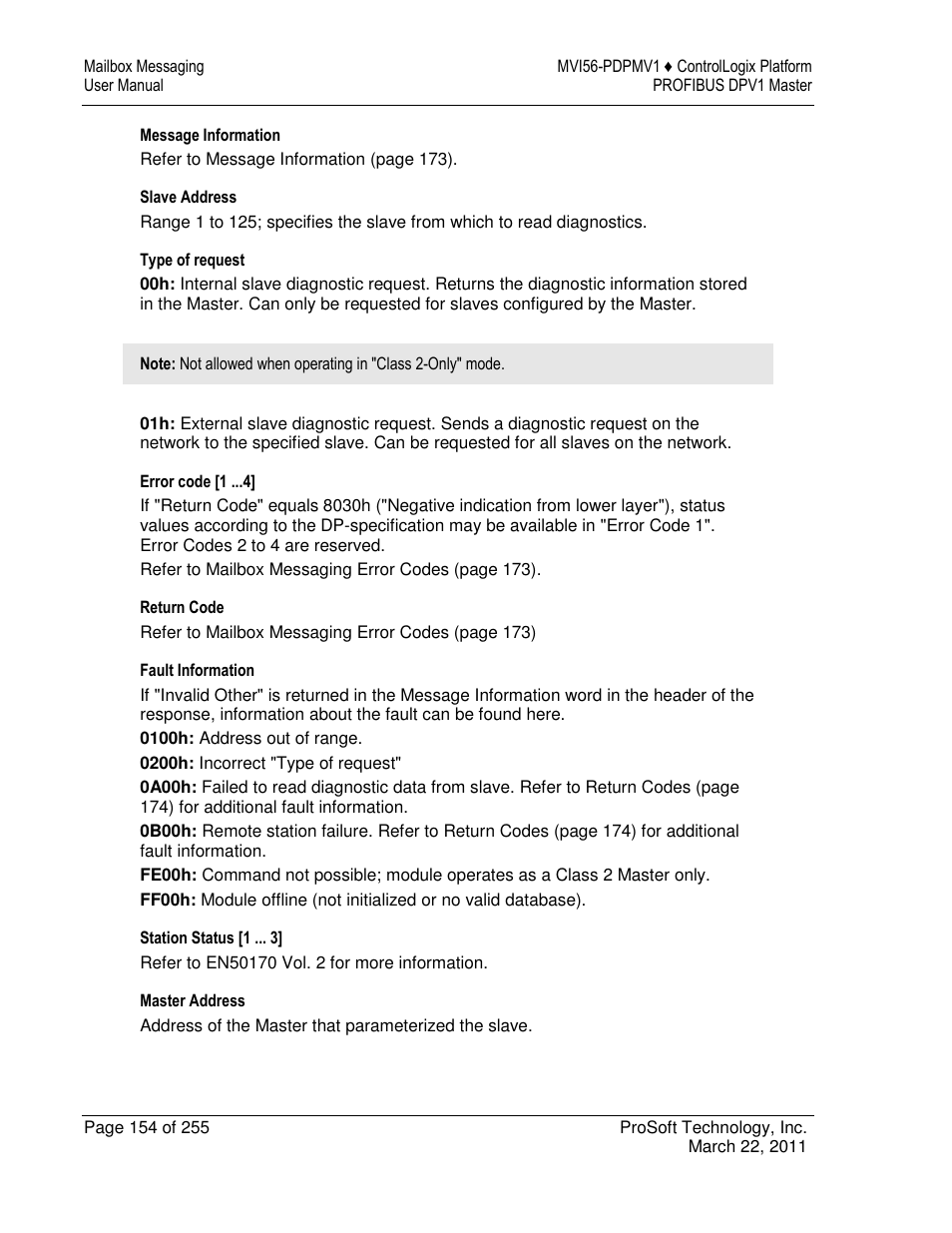 ProSoft Technology MVI56-PDPMV1 User Manual | Page 154 / 255