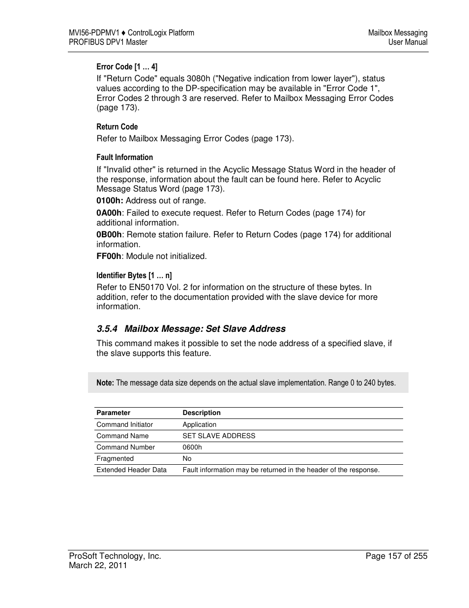 ProSoft Technology MVI56-PDPMV1 User Manual | Page 157 / 255