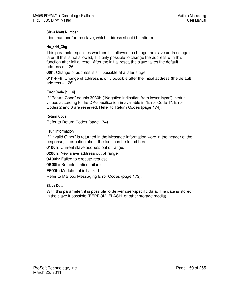 ProSoft Technology MVI56-PDPMV1 User Manual | Page 159 / 255