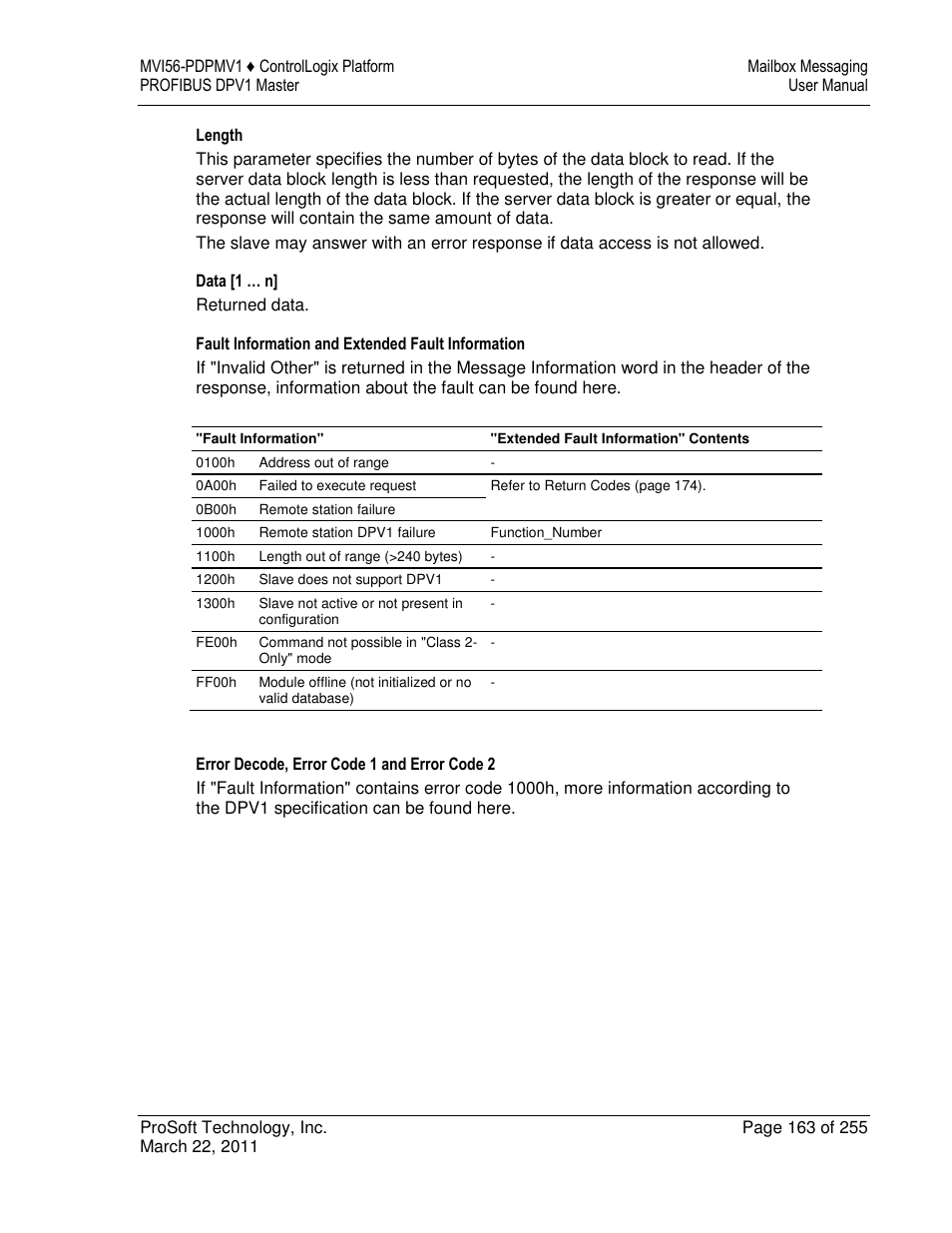 ProSoft Technology MVI56-PDPMV1 User Manual | Page 163 / 255