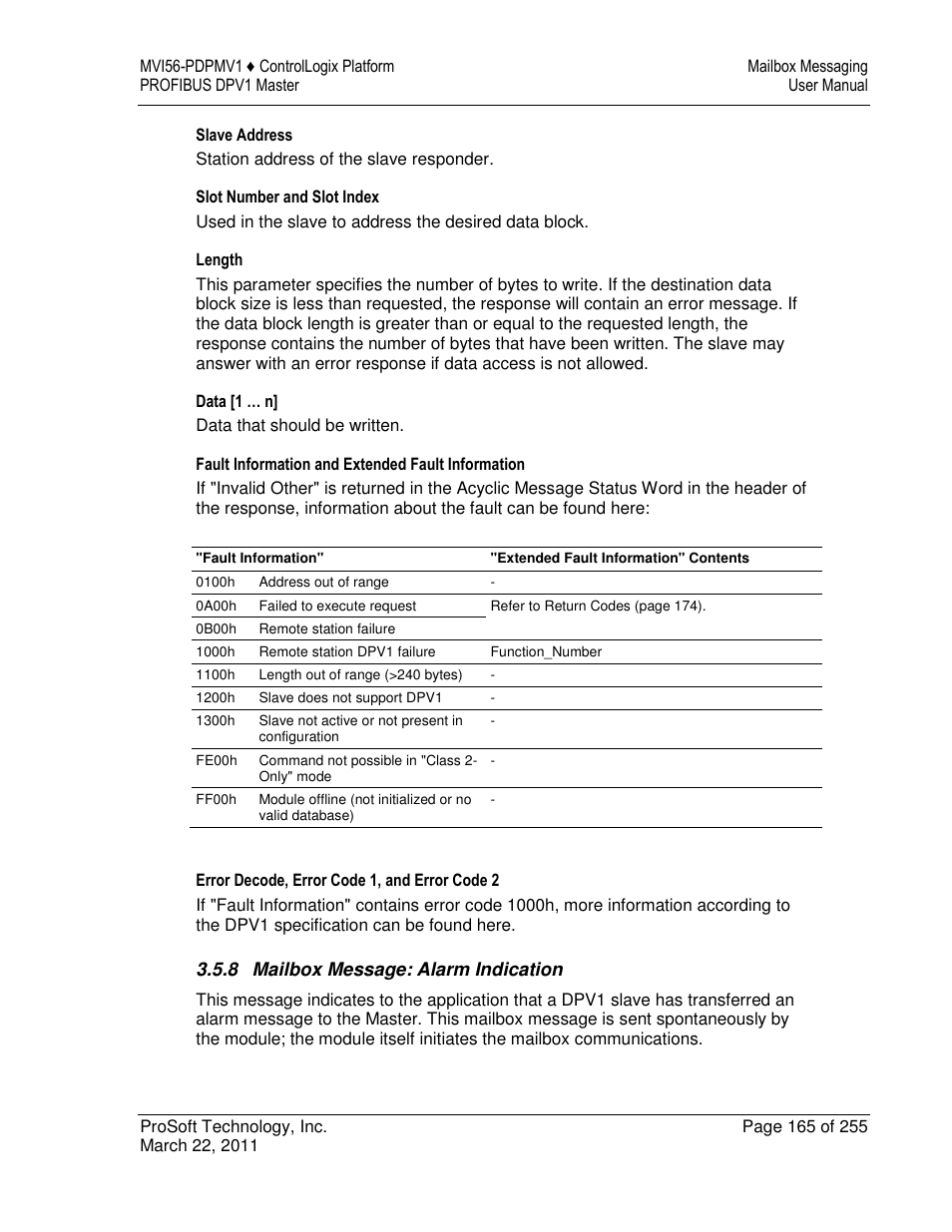 ProSoft Technology MVI56-PDPMV1 User Manual | Page 165 / 255