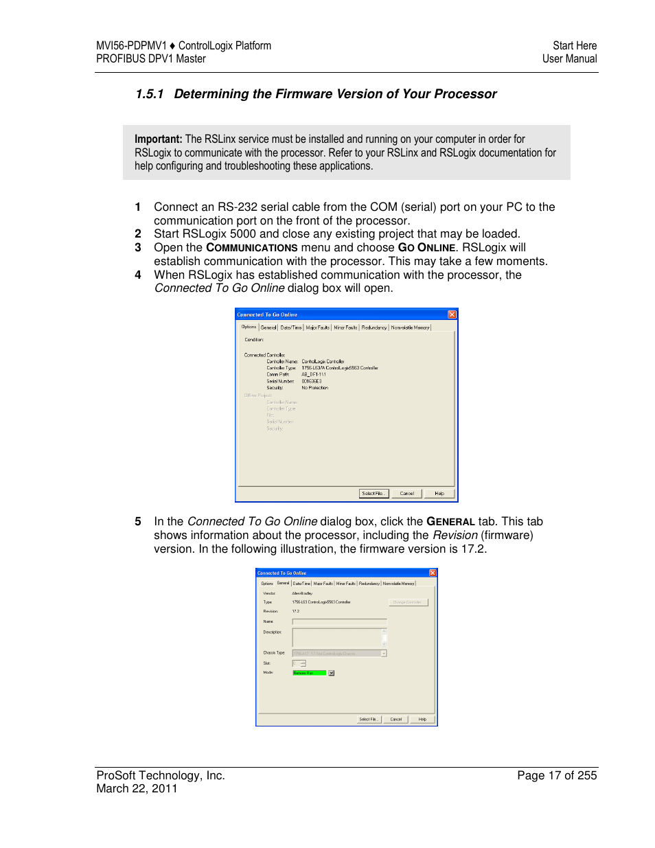 ProSoft Technology MVI56-PDPMV1 User Manual | Page 17 / 255