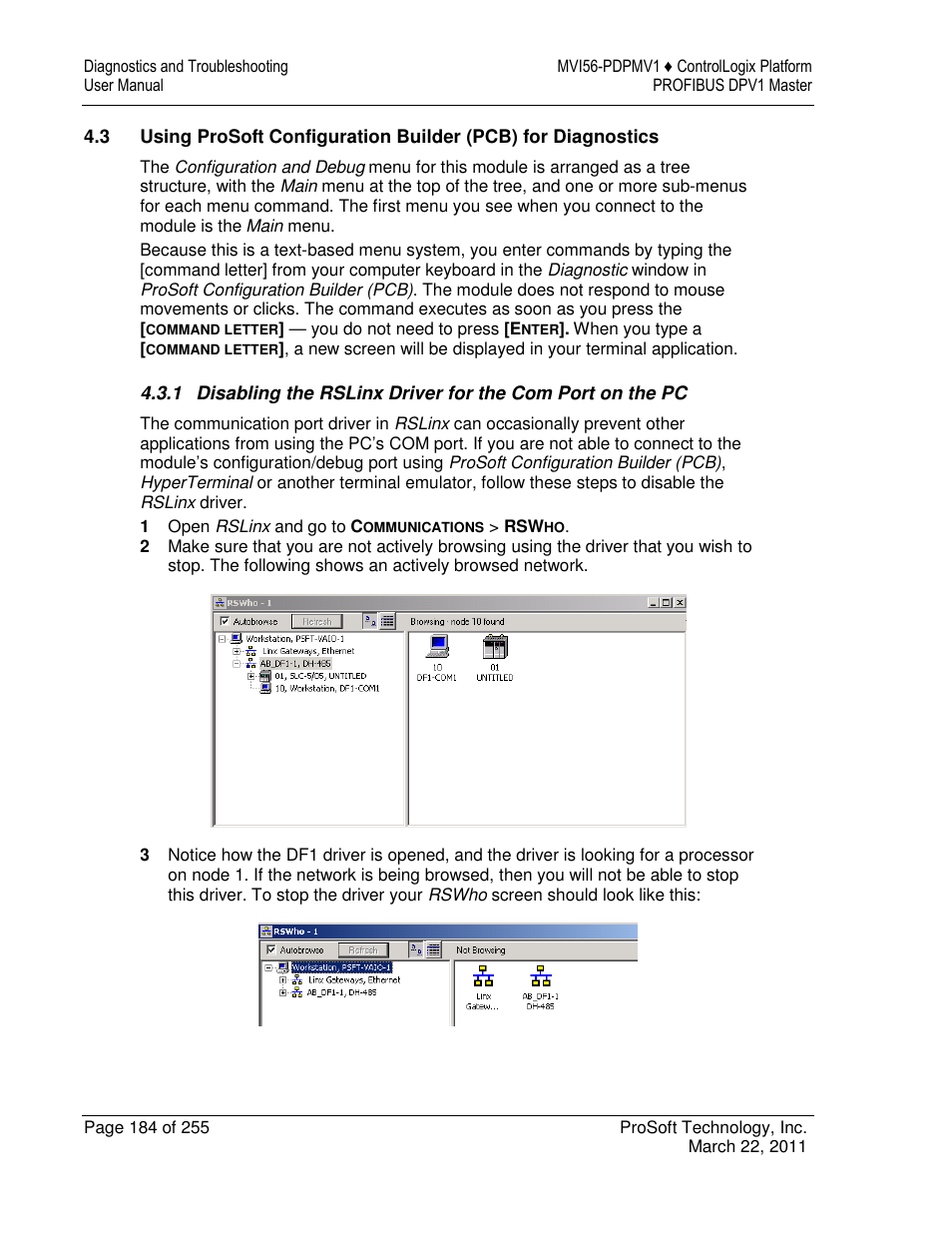 ProSoft Technology MVI56-PDPMV1 User Manual | Page 184 / 255