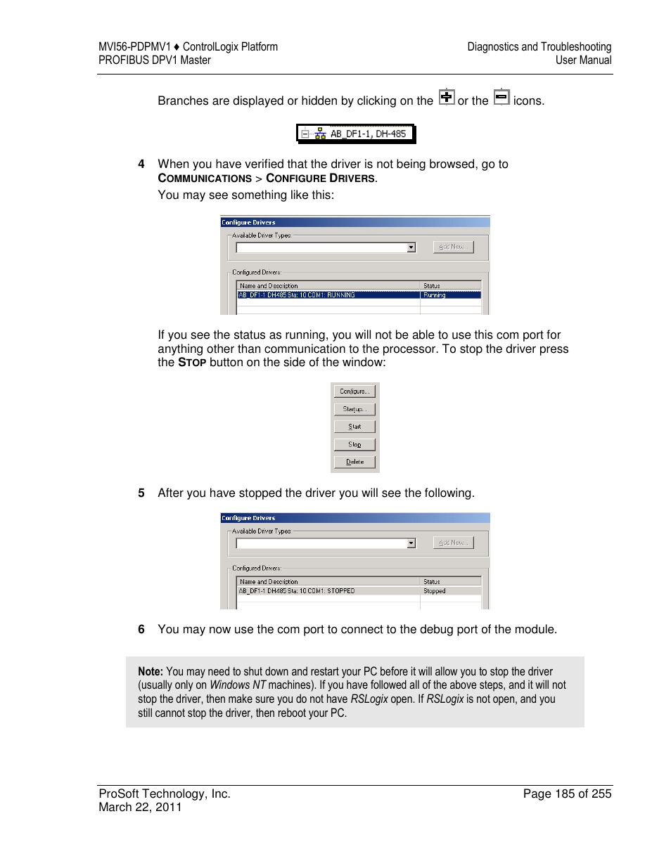 ProSoft Technology MVI56-PDPMV1 User Manual | Page 185 / 255