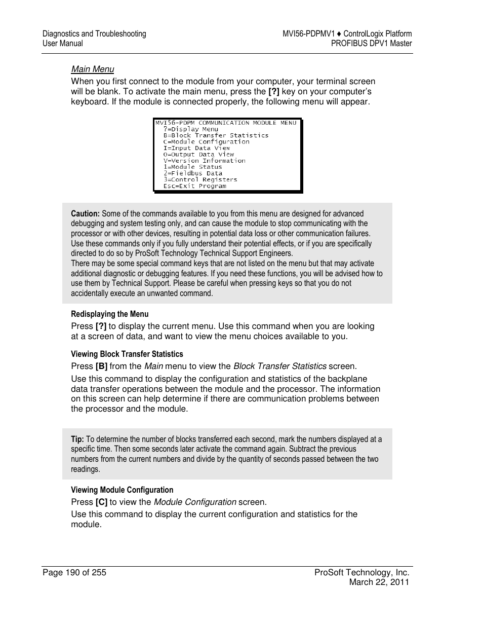 ProSoft Technology MVI56-PDPMV1 User Manual | Page 190 / 255