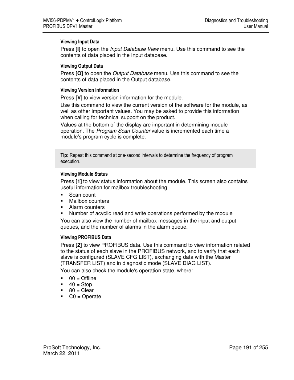 ProSoft Technology MVI56-PDPMV1 User Manual | Page 191 / 255