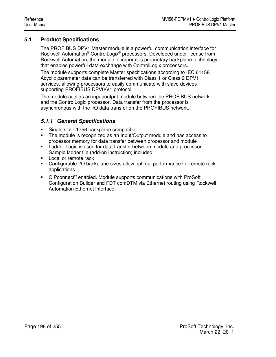 ProSoft Technology MVI56-PDPMV1 User Manual | Page 198 / 255
