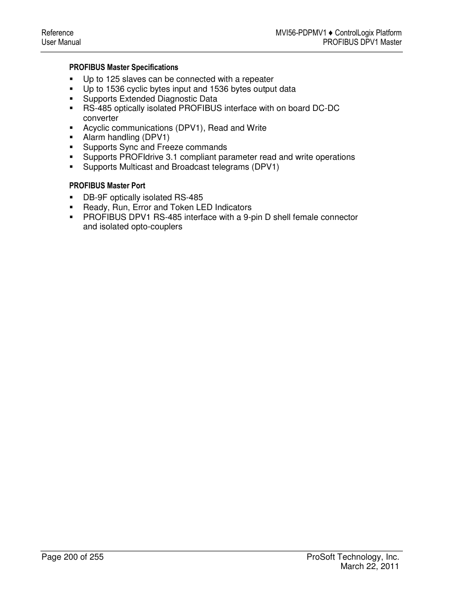 ProSoft Technology MVI56-PDPMV1 User Manual | Page 200 / 255
