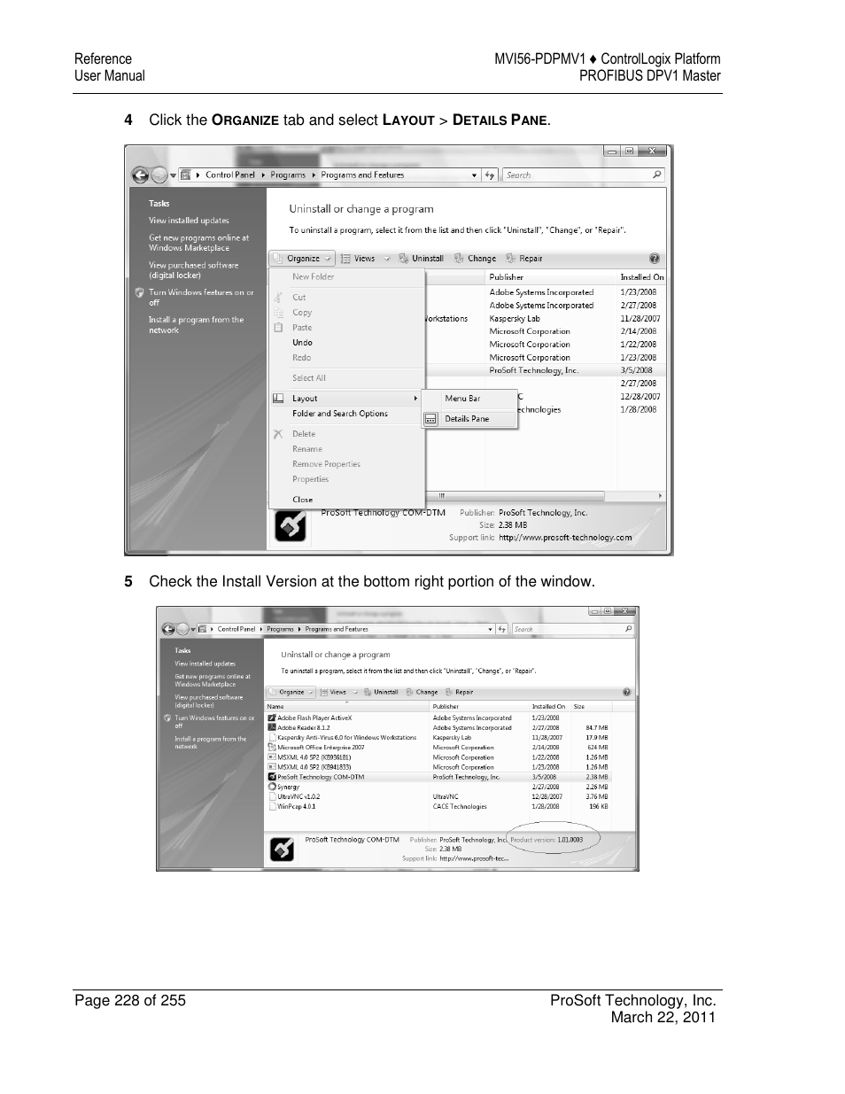 ProSoft Technology MVI56-PDPMV1 User Manual | Page 228 / 255