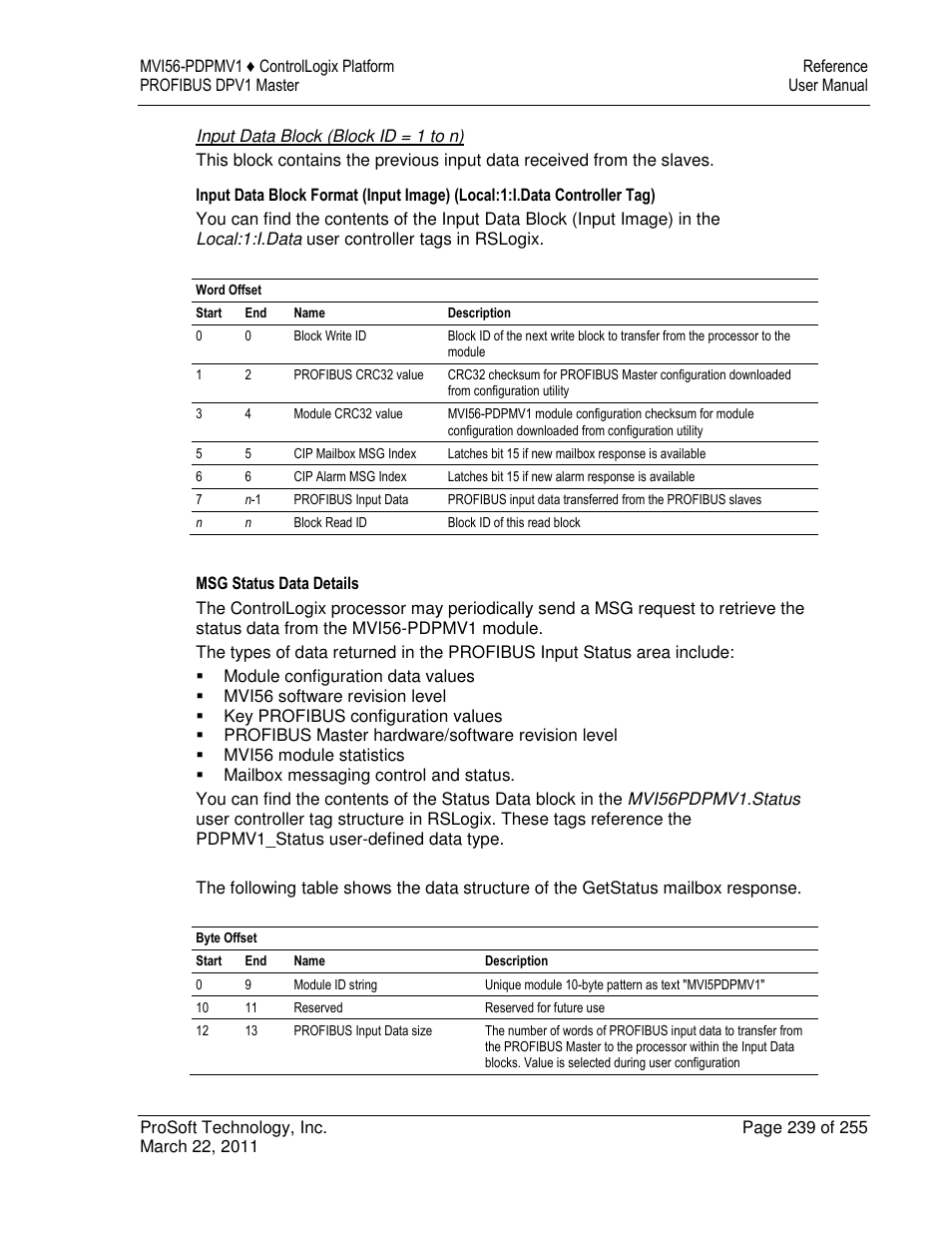 ProSoft Technology MVI56-PDPMV1 User Manual | Page 239 / 255