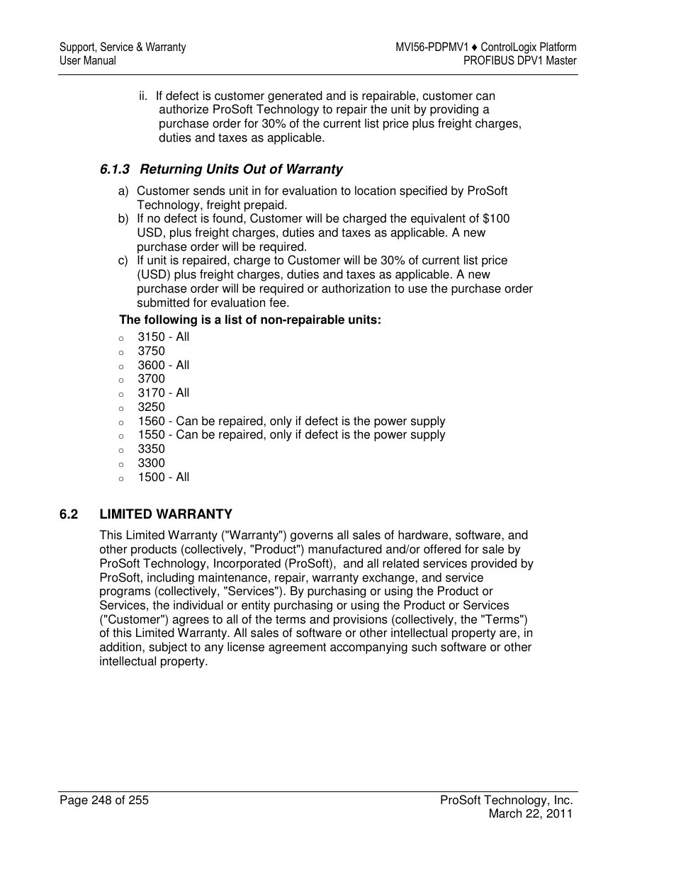 ProSoft Technology MVI56-PDPMV1 User Manual | Page 248 / 255