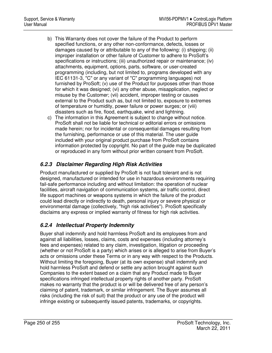 ProSoft Technology MVI56-PDPMV1 User Manual | Page 250 / 255
