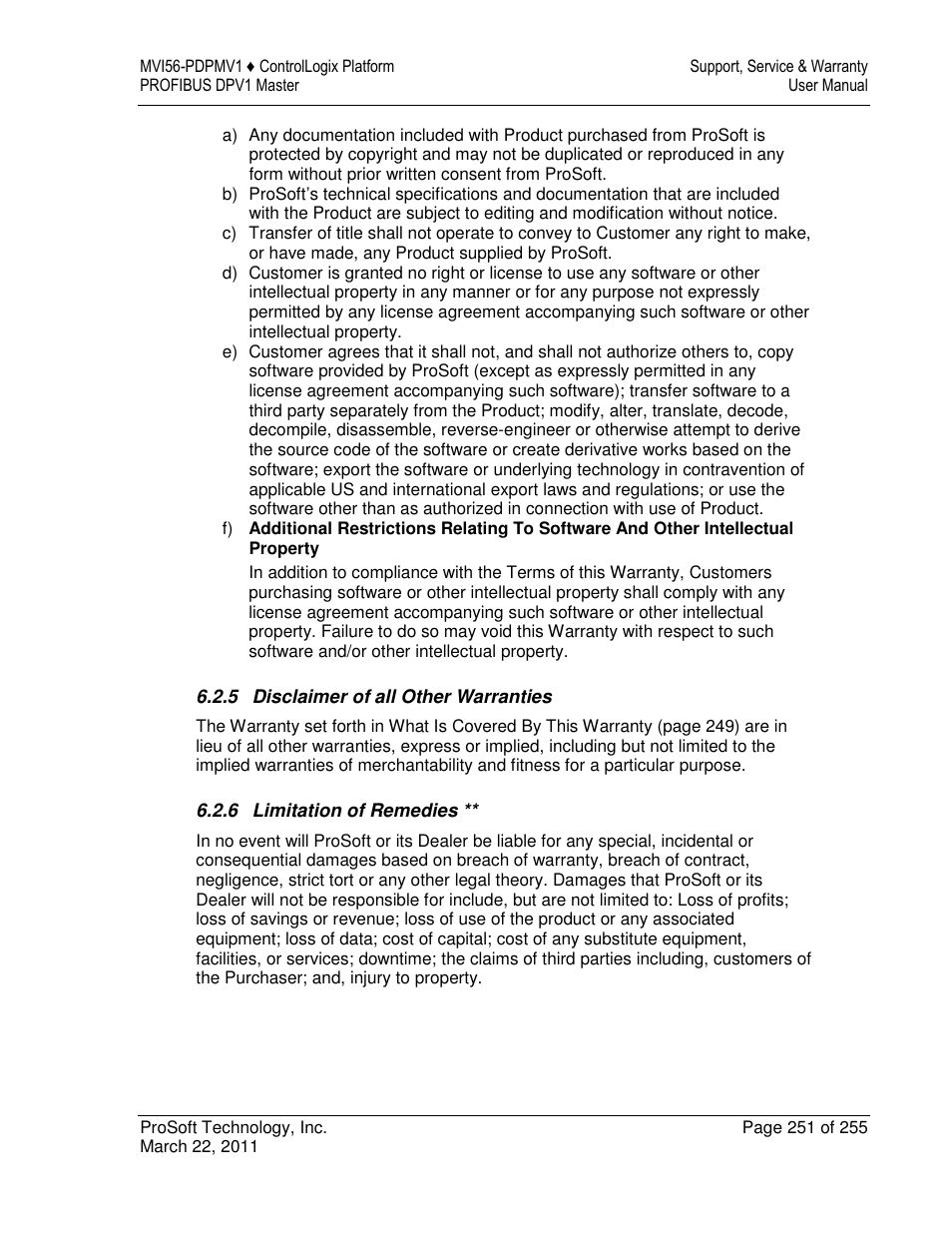 ProSoft Technology MVI56-PDPMV1 User Manual | Page 251 / 255