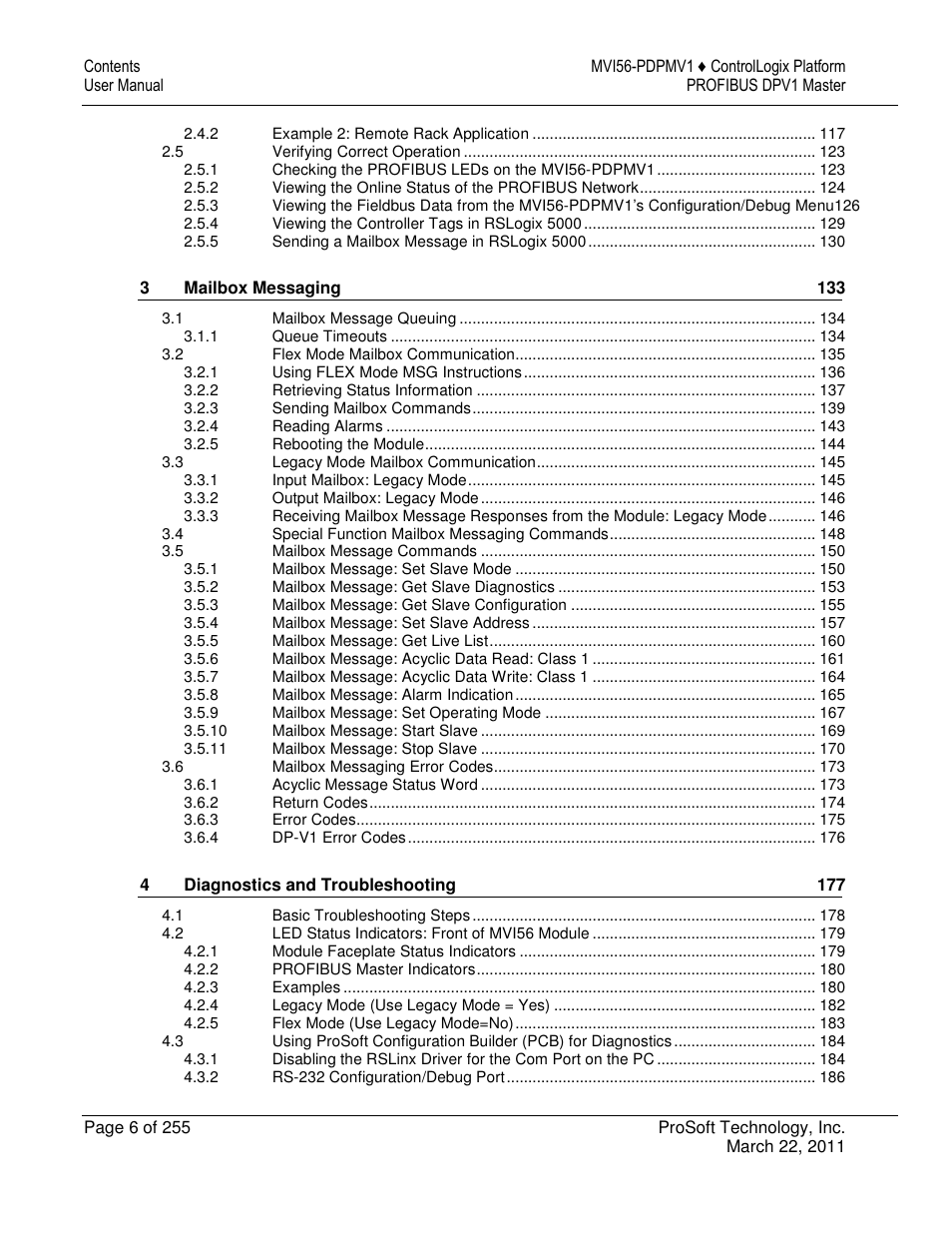 ProSoft Technology MVI56-PDPMV1 User Manual | Page 6 / 255