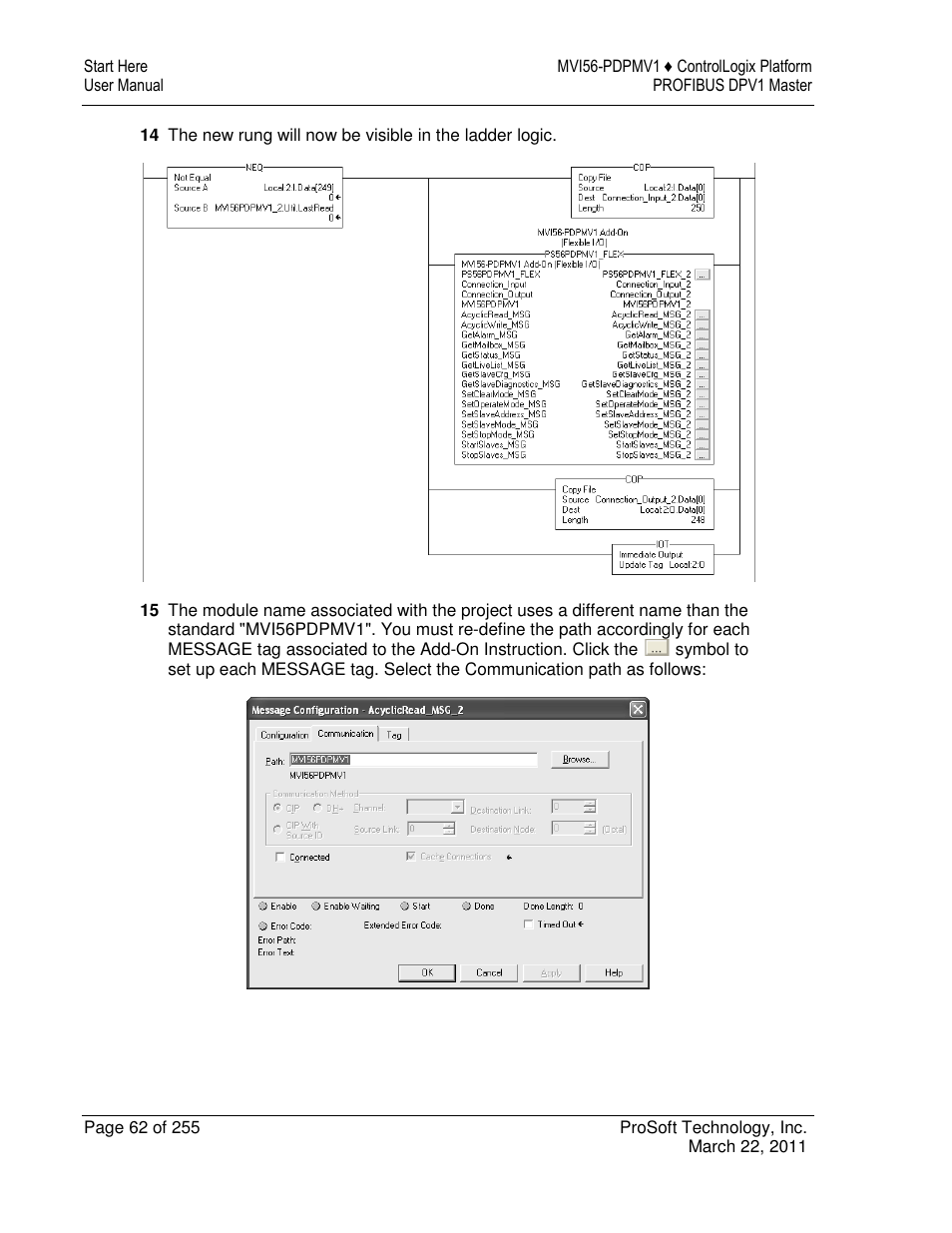 ProSoft Technology MVI56-PDPMV1 User Manual | Page 62 / 255