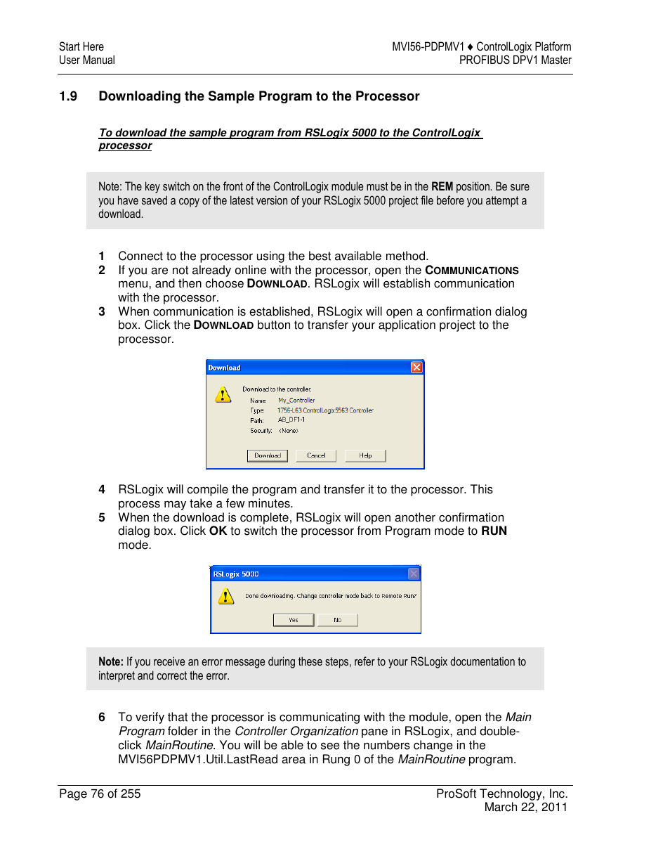 ProSoft Technology MVI56-PDPMV1 User Manual | Page 76 / 255