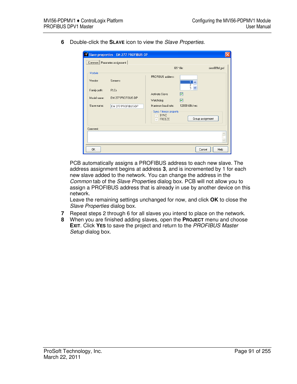 ProSoft Technology MVI56-PDPMV1 User Manual | Page 91 / 255