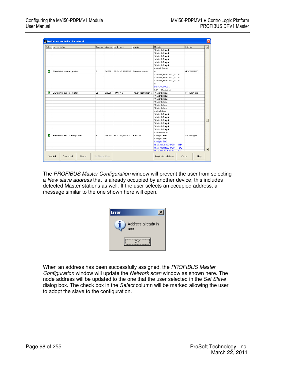 ProSoft Technology MVI56-PDPMV1 User Manual | Page 98 / 255