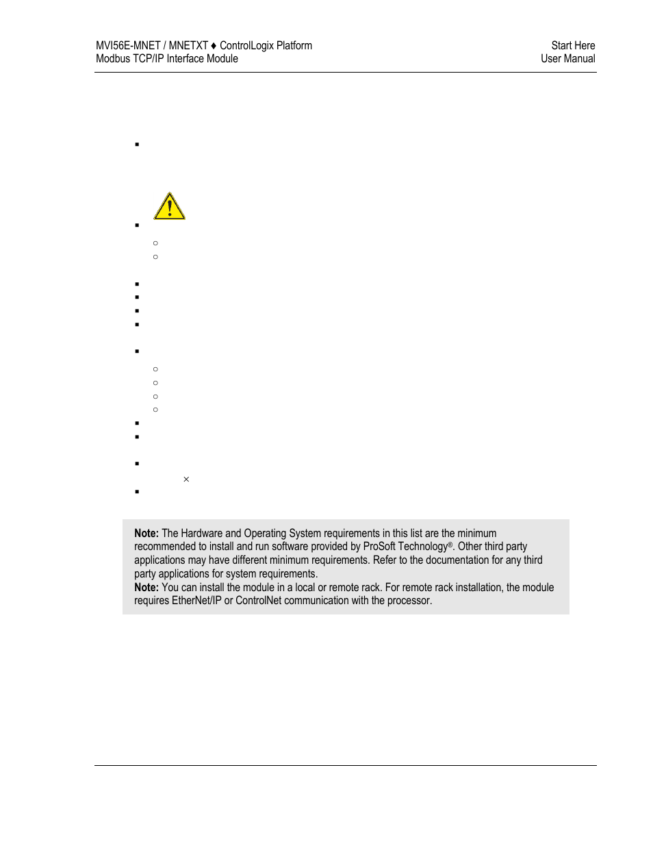 System requirements | ProSoft Technology MVI56E-MNET/MNETXT User Manual | Page 13 / 181