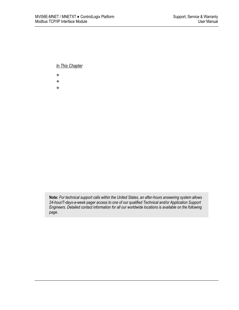 6support, service & warranty | ProSoft Technology MVI56E-MNET/MNETXT User Manual | Page 169 / 181